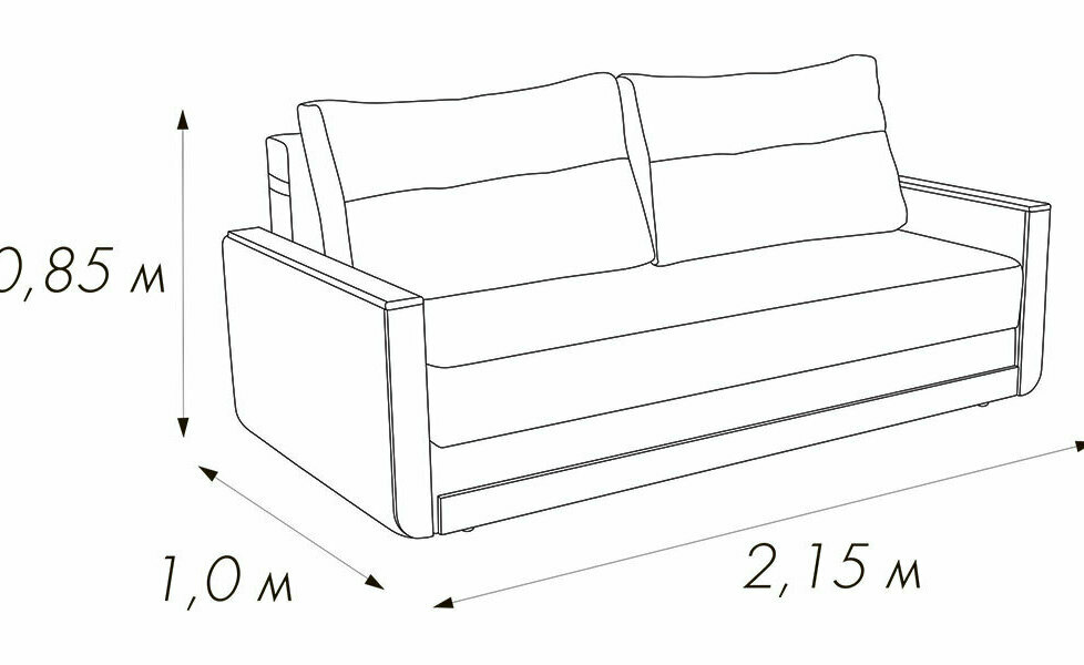 Габариты дивана еврокнижка